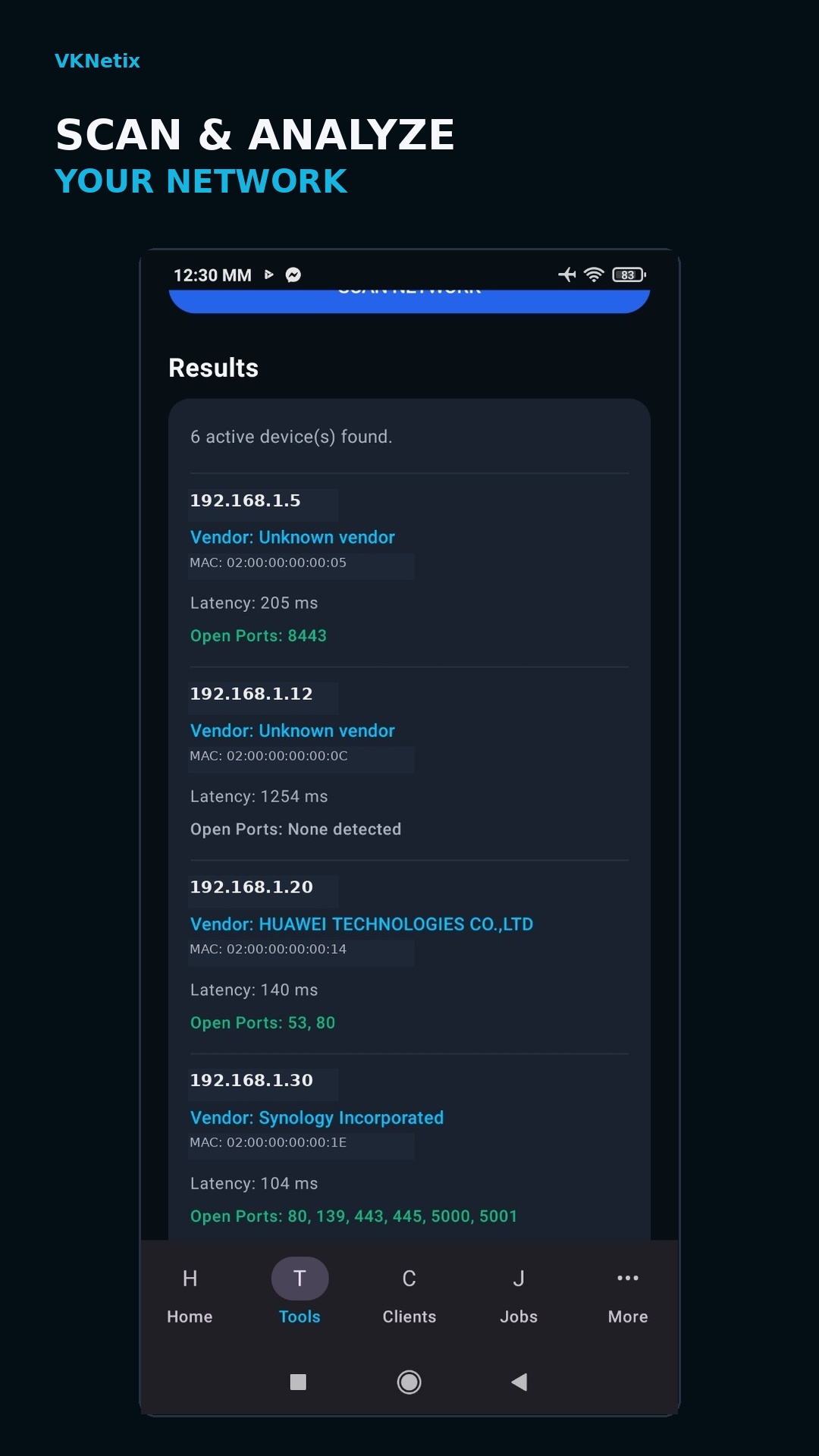 VKNetix LAN scan