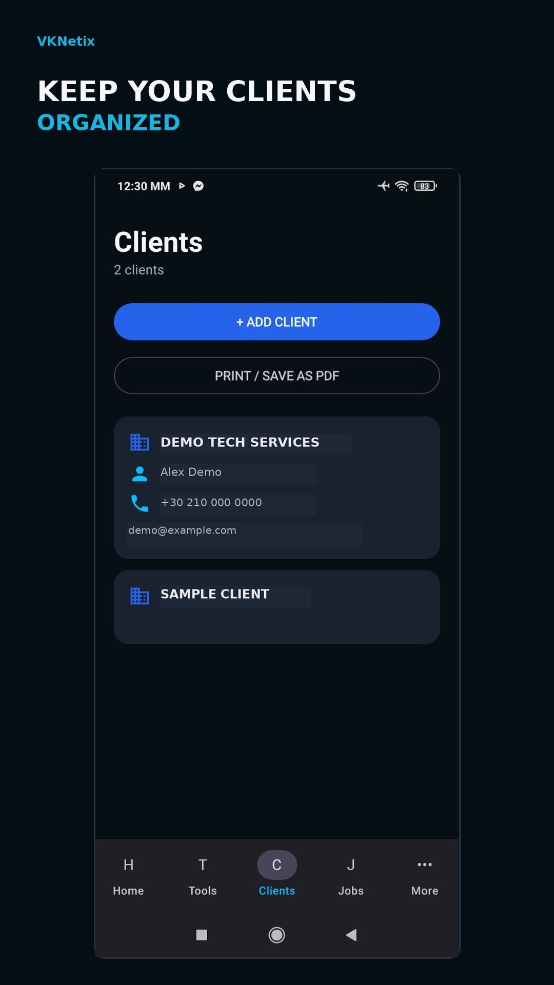 VKNetix client management